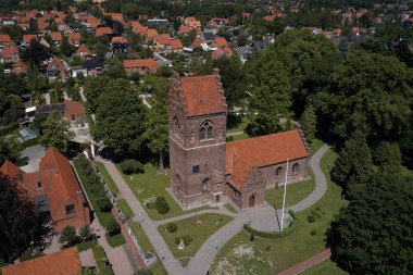 Glostrup kilisesinin havadan görünümü, Danimarka