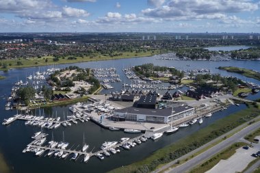 Danimarka Ishoej limanının havadan görünümü