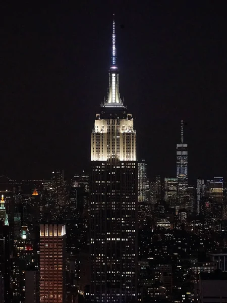 夜にニューヨークの空中写真 — ストック写真