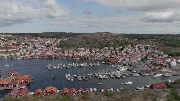 Vue Aérienne Port Hunnebostrand Situé Suède Vidéo De Stock