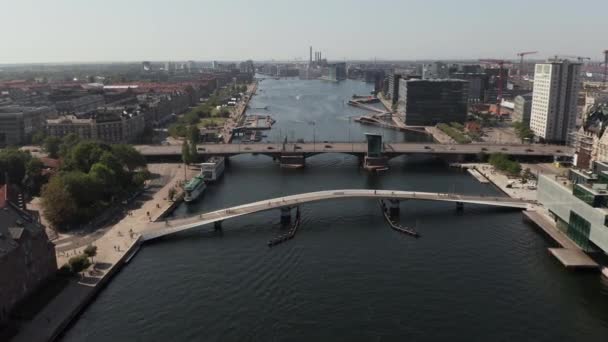 Vista Aérea Del Paseo Marítimo Copenhague Dinamarca — Vídeos de Stock