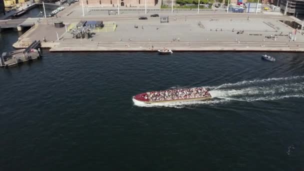 Kopenhag Rıhtımının Havadan Görünümü Danimarka — Stok video