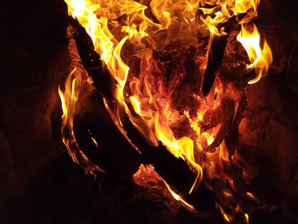 Vuur Zorgde Voor Een Bron Van Warmte Een Bescherming Tegen — Stockfoto