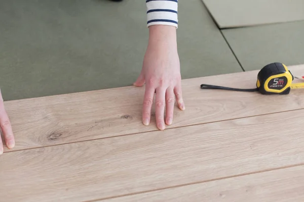 Reconstruction of wooden floor. — Stock Photo, Image