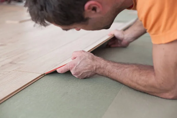 Reconstruction of wooden floor. — Stock Photo, Image