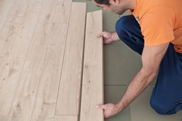 Reconstruction of wooden floor. — Stock Photo, Image