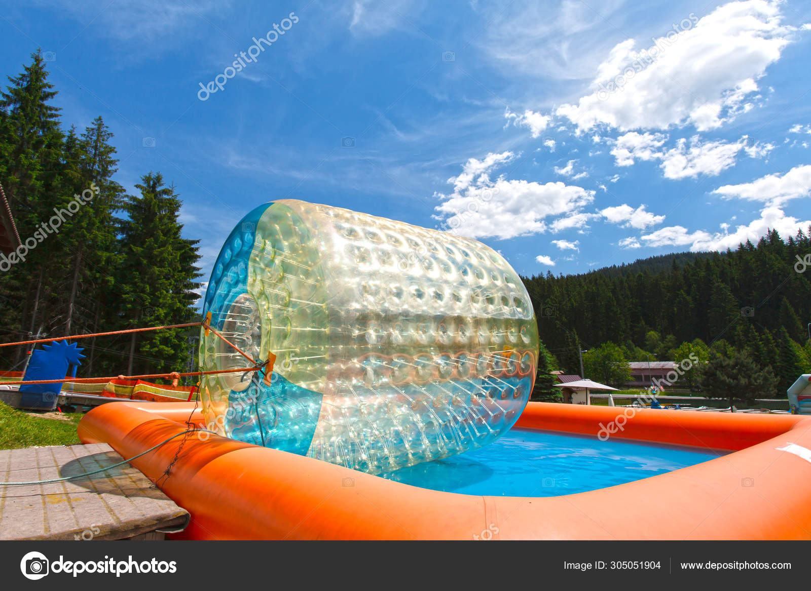 Water zorbing in nature. — Stock Photo © rades 305051904