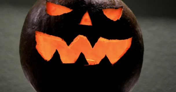 Halloween Día Todos Los Santos Una Calabaza Tallada Iluminada Ilustra — Vídeos de Stock