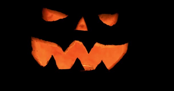 Halloween Día Todos Los Santos Una Calabaza Tallada Iluminada Ilustra — Vídeo de stock
