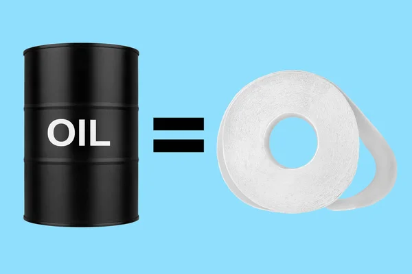 Сравнение Цен Баррель Нефти Туалетную Бумагу Цены Барабан Болотный Рулон — стоковое фото