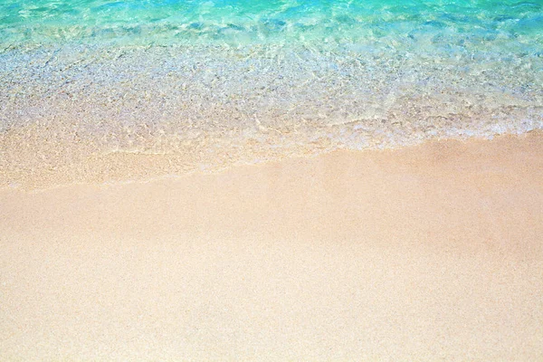 Пляж Белым Песком Пейзаж Синей Морской Волны Бирюзовая Прозрачная Вода — стоковое фото