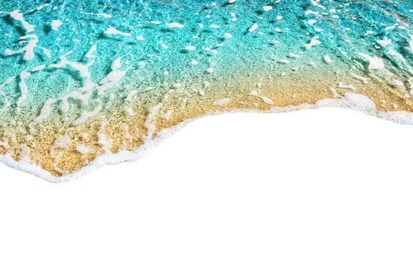 Синя Морська Хвиля Приплив Візерунок Білому Тлі Ізольовані Крупним Планом — стокове фото