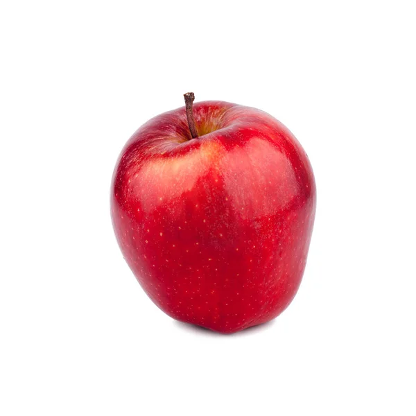 Czerwone Jabłko Białym Tle Izolowane Zbliżenie Makro — Zdjęcie stockowe