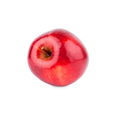 Beyaz arkaplanda kırmızı elma arka planı kapalı makro