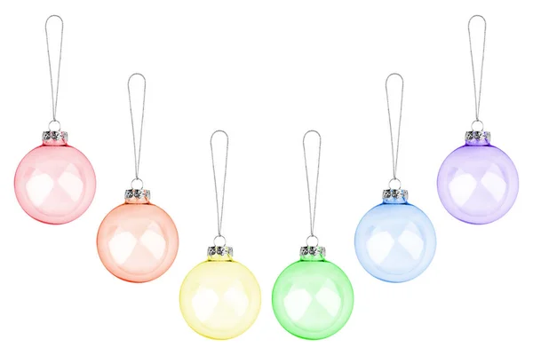 Christmas Decoration Hanging Glass Balls Set Lgbtq Community Rainbow Flag — Stock Photo, Image