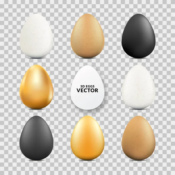 Huevos Realistas Pascua Colocados Sobre Fondo Transparente Vector Ilustración Alimentos — Archivo Imágenes Vectoriales