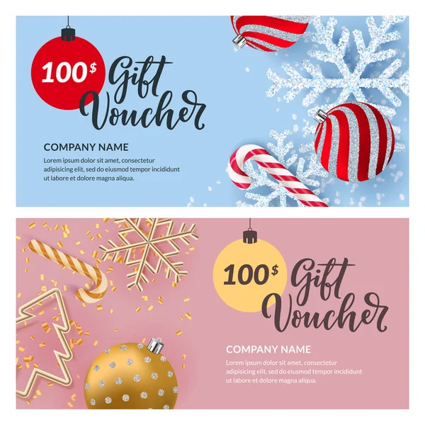 Gift Card Voucher Certificado Modelo Design Vetor Cupom Layout Banner — Vetor de Stock