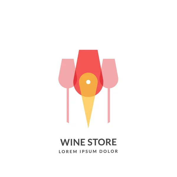 Verre Vin Silhouette Carte Pin Logo Signe Emblème Modèle Conception — Image vectorielle