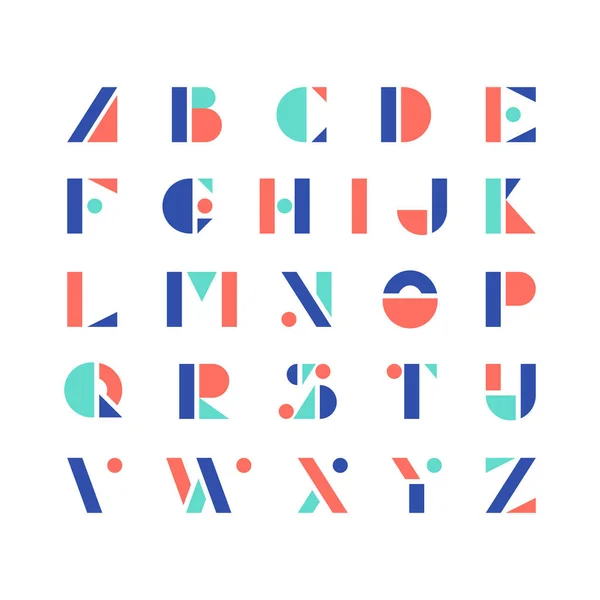 Kreative Geometrische Großbuchstaben Lateinischer Schrift Abstrakte Buchstaben Des Alphabets Isoliert — Stockvektor