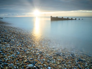 Güneşin doğuşunda Jurys Gap 'te uzun süre çekim