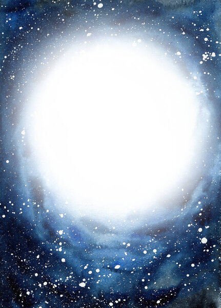 Abstract blue sky watercolor background. Ink illustration. painted watercolor backdrop and texture.