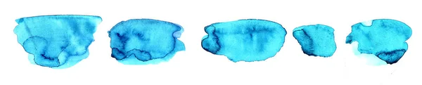 Blauwe Lucht Aquarel Witte Achtergrond Kleur Spatten Het Papier Het — Stockfoto
