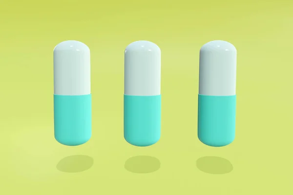 Cápsulas Píldoras Química Saludable Antibiótico Medicina Renderizado —  Fotos de Stock