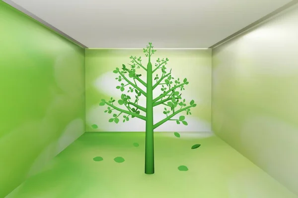 Ağaçlar Para Büyüme Planı Pembe Stüdyo Modern Kürsüde Odada Dur — Stok fotoğraf