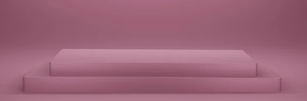 Rózsaszín Stúdió Állvány Talapzat Pódium Padlón Belső Szoba Illusztráció Tapéta — Stock Fotó