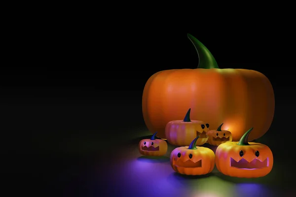 Halloween Dýně Sezóna Říjen Karikatura Cute Illustration Tapety Pro Pozadí — Stock fotografie