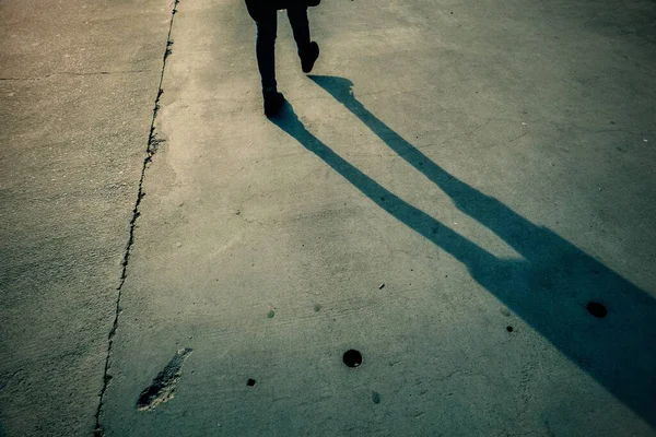 Shadow Walking Person — Stock Photo, Image