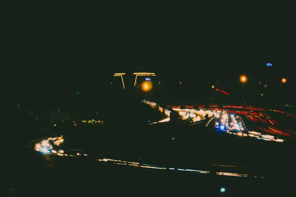 Night Traffic Flow Istanbul — Stock Photo, Image