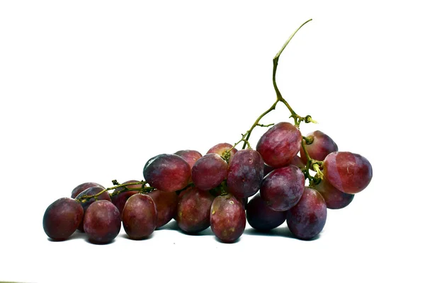 Frische Traubenfrüchte Vereinzelt Auf Weißem Hintergrund Schneideweg Bild Und Große — Stockfoto