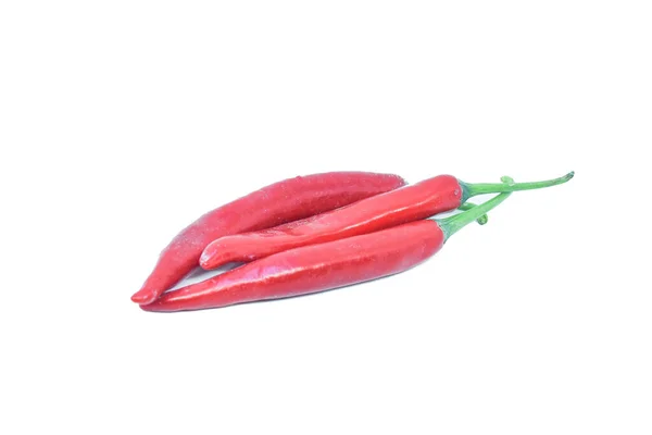 Grupp Röd Chili Paprika Isolerad Vit Bakgrund Som Paket Designelement — Stockfoto