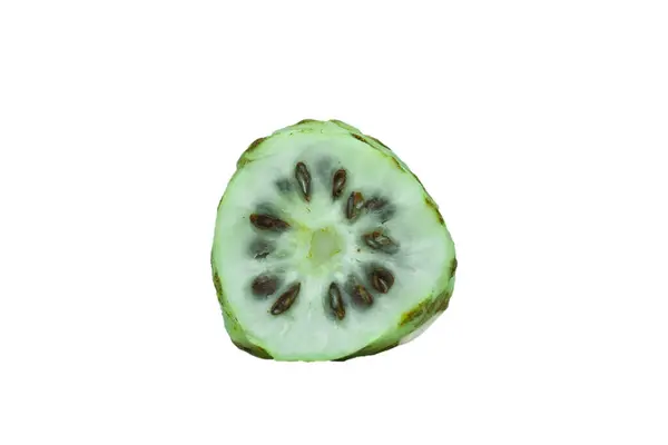 Noni Morinda Citrifolia Fetta Isolata Fondo Bianco — Foto Stock