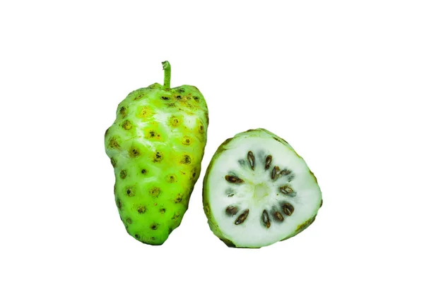 Noni Morinda Citrifolia Fetta Isolata Fondo Bianco — Foto Stock