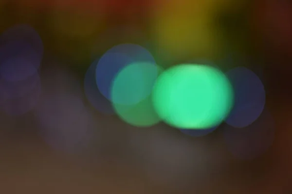 Bokeh Colorido Con Luces Neón Noche Movimiento Con Semáforo Ciudad —  Fotos de Stock