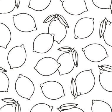 Limonlu ve limonlu kusursuz desen. Pankart, duvar kağıdı, tekstil, ambalaj kağıdı, arka plan, kartlar için karalama baskısı. Düz biçimli vektör illüstrasyonu