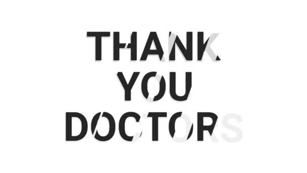 医師に感謝ビデオ背景のためのテキストアニメーションタイポグラフィ — ストック動画