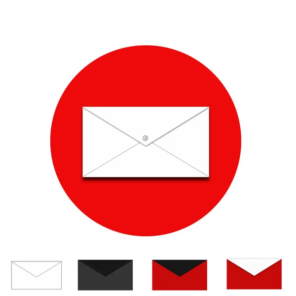 Email Rosso Bianco Combinazione Logo — Foto Stock