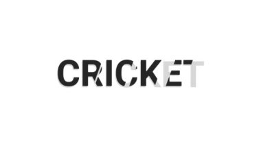 Cricket word text animation for video usage.