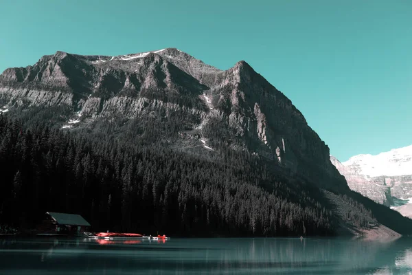 Blick Auf Lake Louise Mit Bergen Hintergrund Banff National Park — Stockfoto