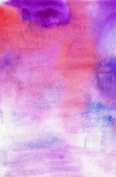 Kolorowe akwarele na papierze teksturowanym - abstrakcyjne zaplecze fioletowo-niebieskie tło — Zdjęcie stockowe