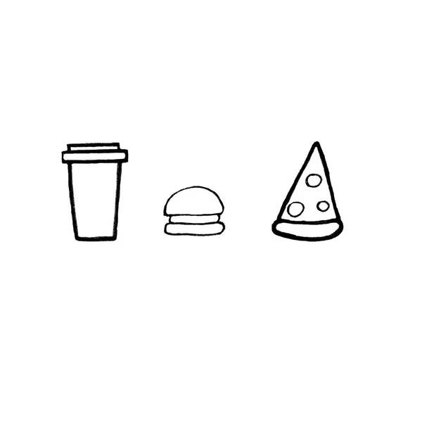 Fast food icônes minimalistes ensemble — Photo