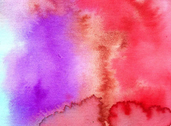 纹理纸上的彩色水彩画 抽象的背面粉红色紫色背景 — 图库照片