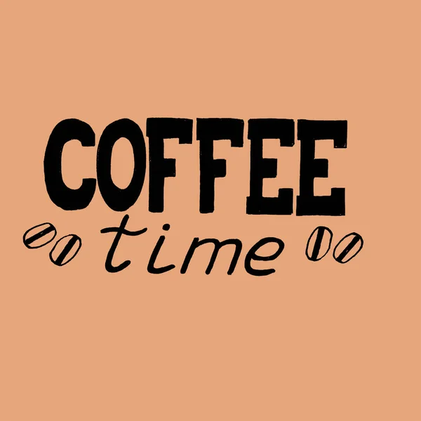 Kaligrafie Písmeno Inscription Káva čas. Coffee Time Concept. Vektorová ilustrace. Izolováno na bílém pozadí. — Stockový vektor