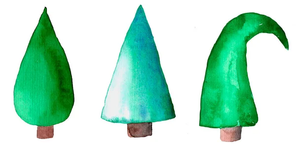 Vánoční stromeček ručně kreslené sada — Stock fotografie