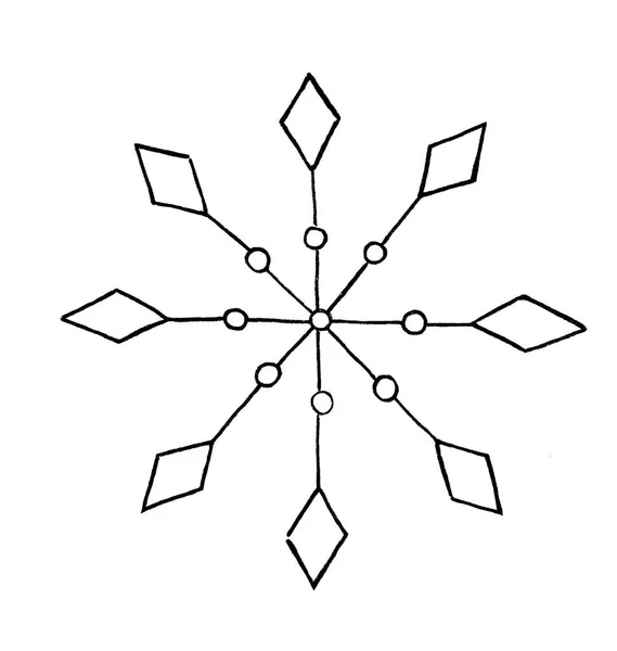 Snowflake line art, New yaer and Cristmas 삽화 — 스톡 사진