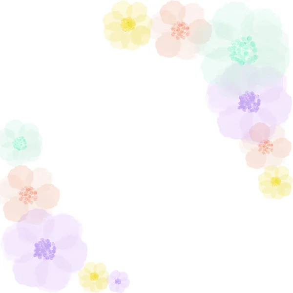 白色背景上的甜蜜花朵 贺卡装饰 — 图库照片