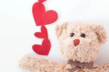 Sevimli küçük oyuncak ayı sevgililer gününde çok mutlu..